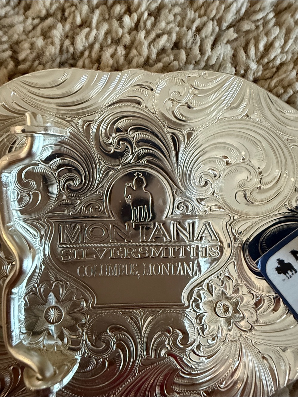 Montana Silversmiths Silver-Tone Longhorn Buckle - Picture 3 of 4